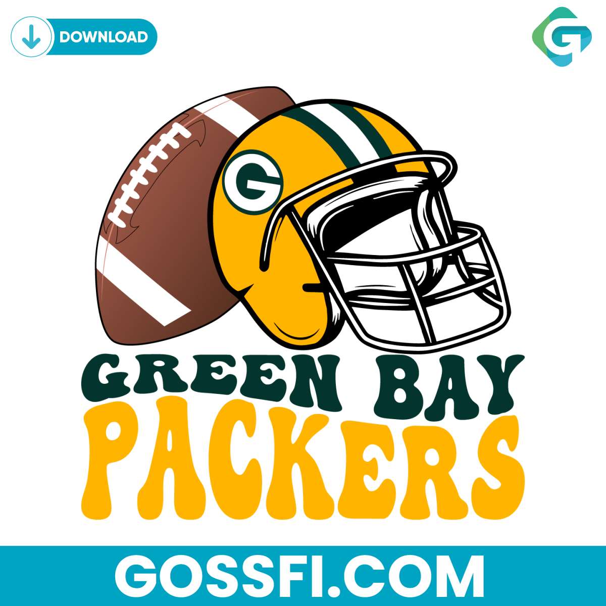 green-bay-packers-helmet-football-svg-digital-download