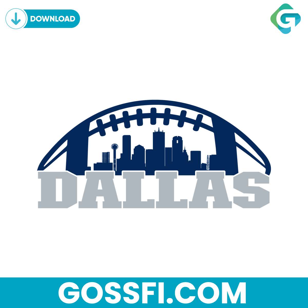 dallas-football-skyline-svg-digital-download