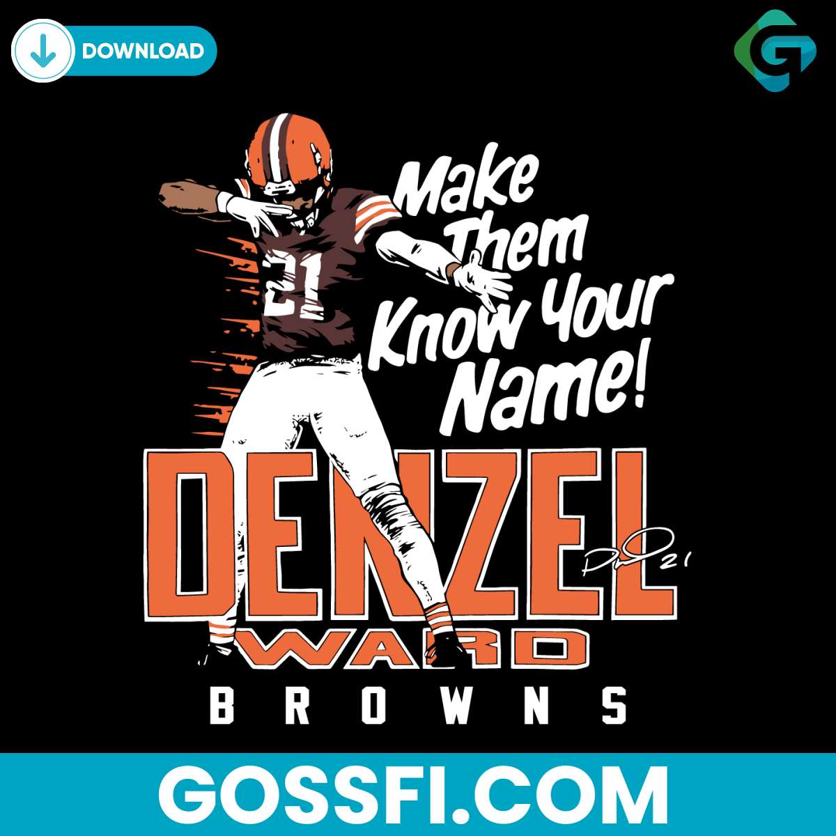 denzel-ward-make-them-know-your-name-cleveland-browns-svg