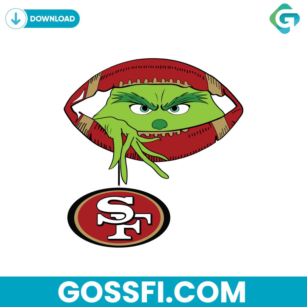 Grinch Hold San Francisco 49ers Logo Football Svg 1 grinch-hold-san-francisco-49ers-logo-football-svg