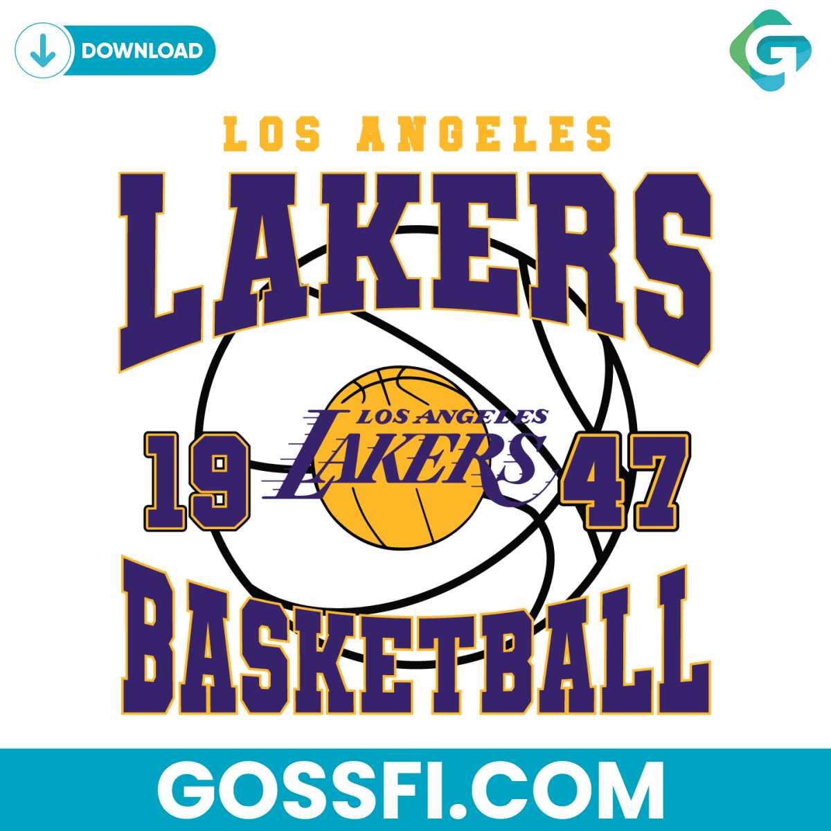 vintage-los-angeles-lakers-1947-basketball-svg
