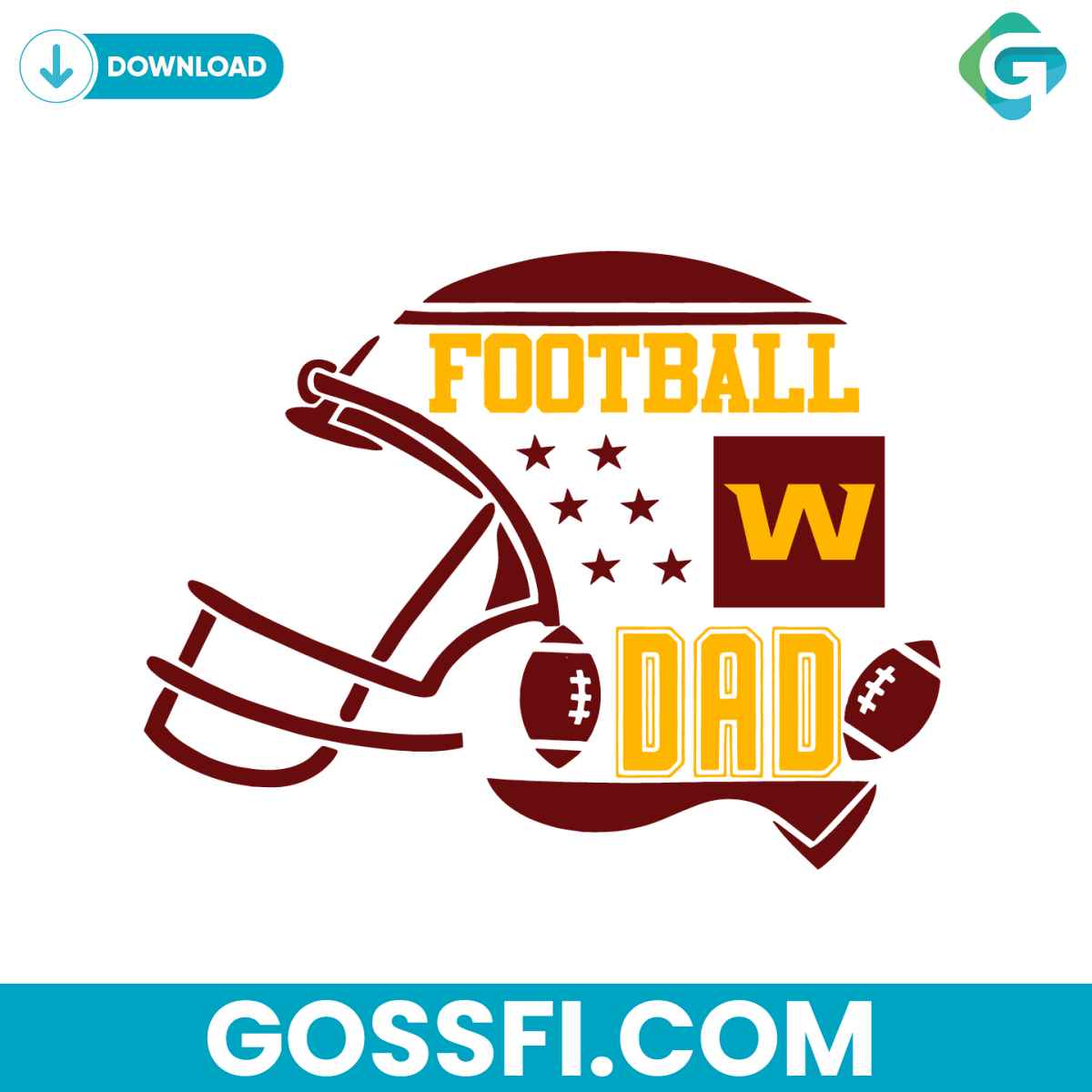 football-dad-washington-team-helmet-svg