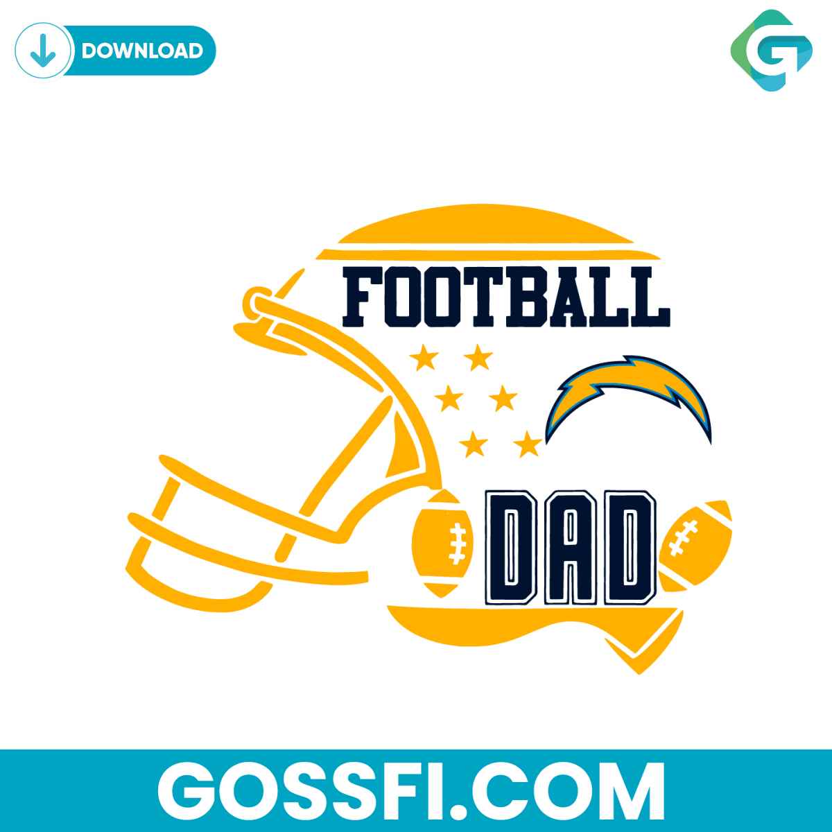 football-dad-los-angeles-chargers-helmet-svg
