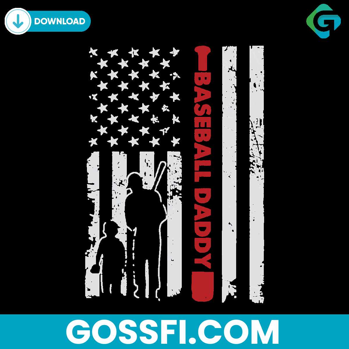 baseball-daddy-flag-svg-digital-download