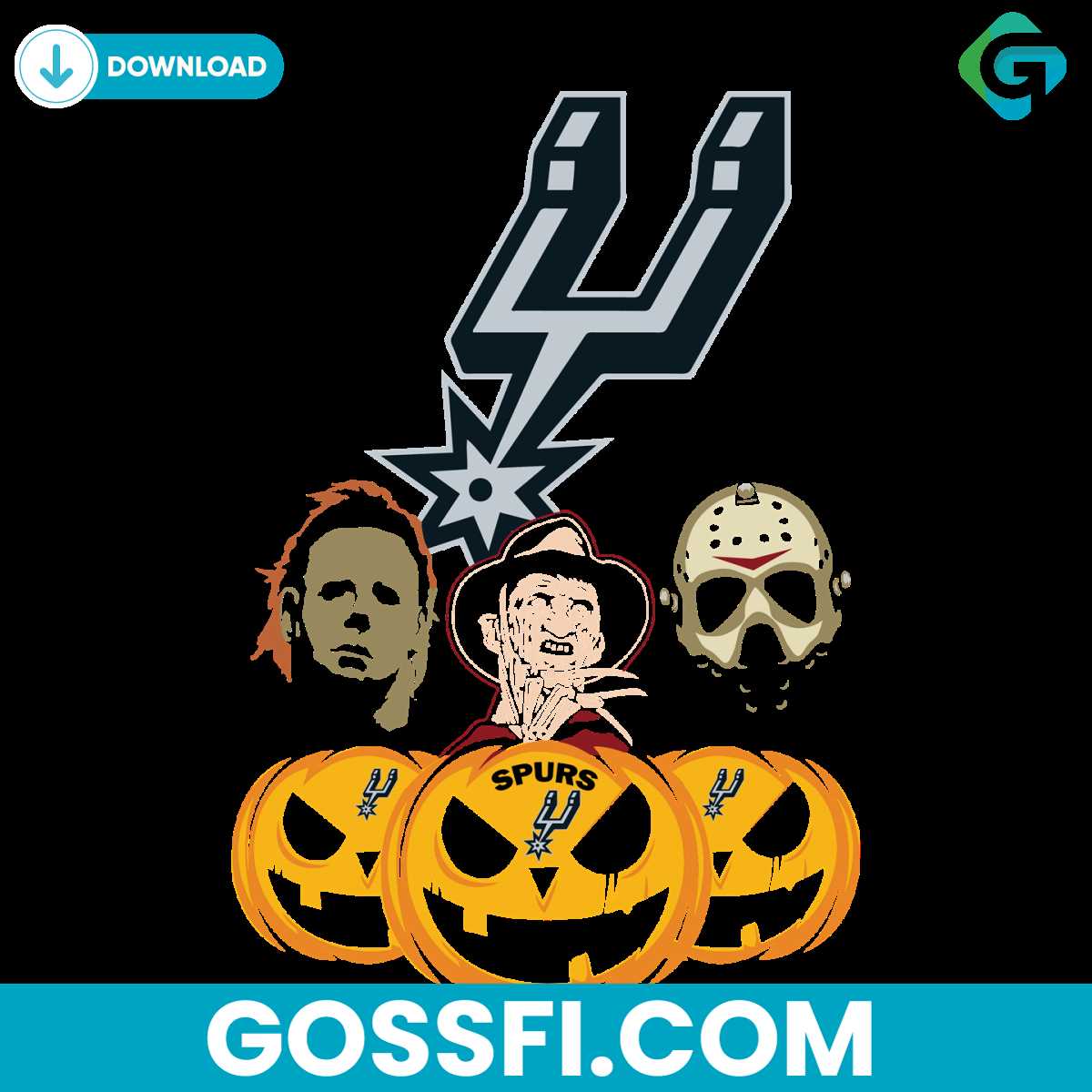 san-antonio-spurs-halloween-horror-movie-pumpkin-svg
