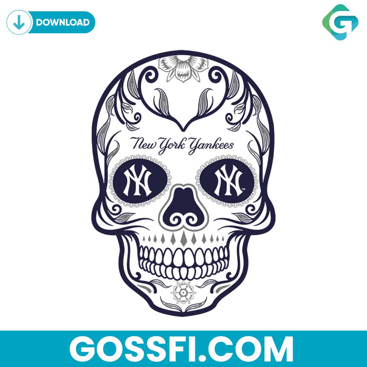 mlb-new-york-yankees-skull-svg-digital-download