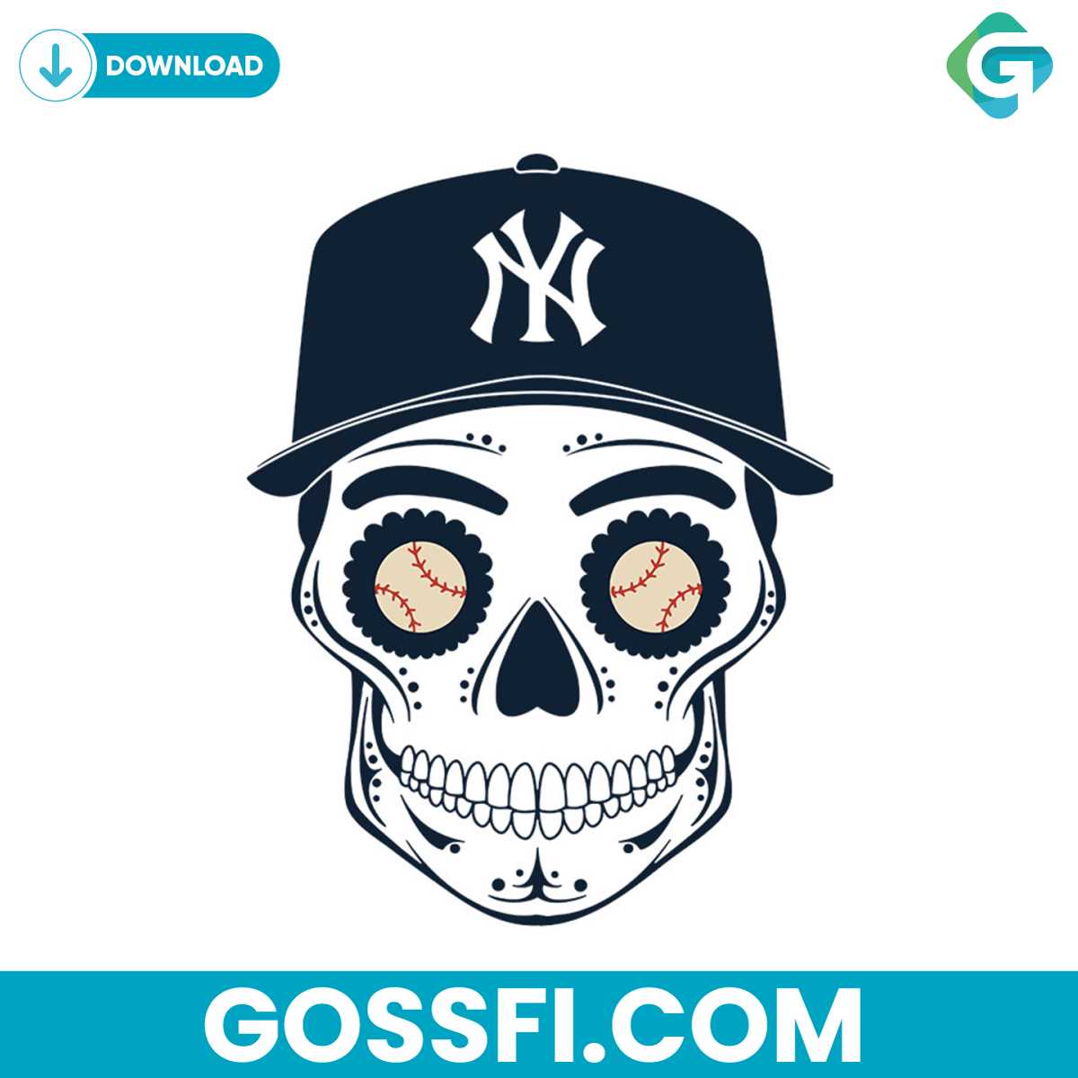 new-york-yankees-sugar-skull-svg-digital-download