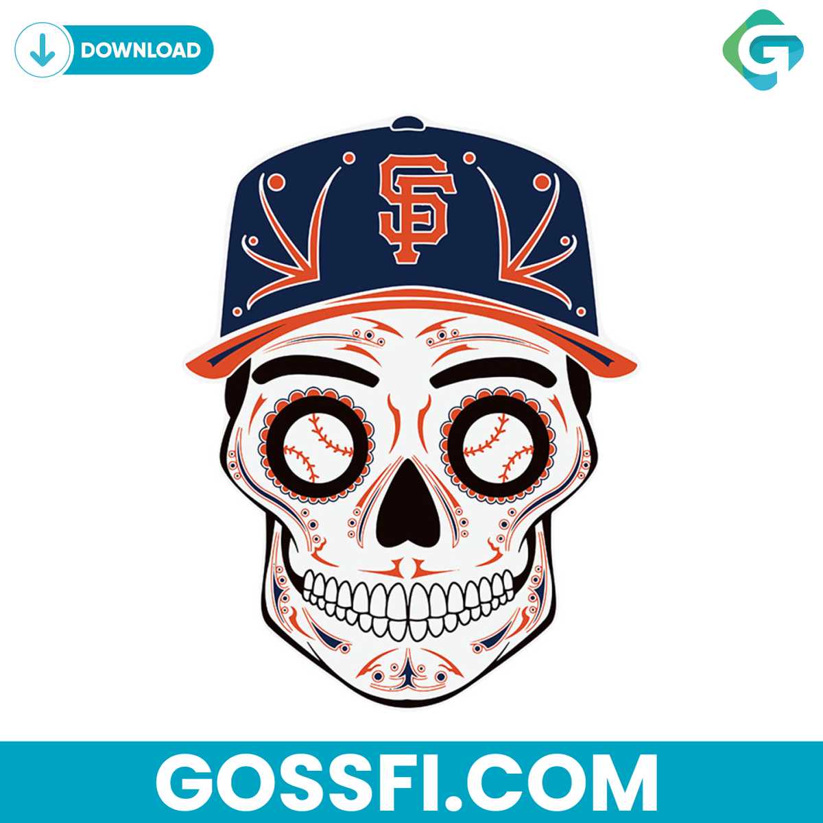 sugar-skull-san-francisco-giants-svg-digital-download