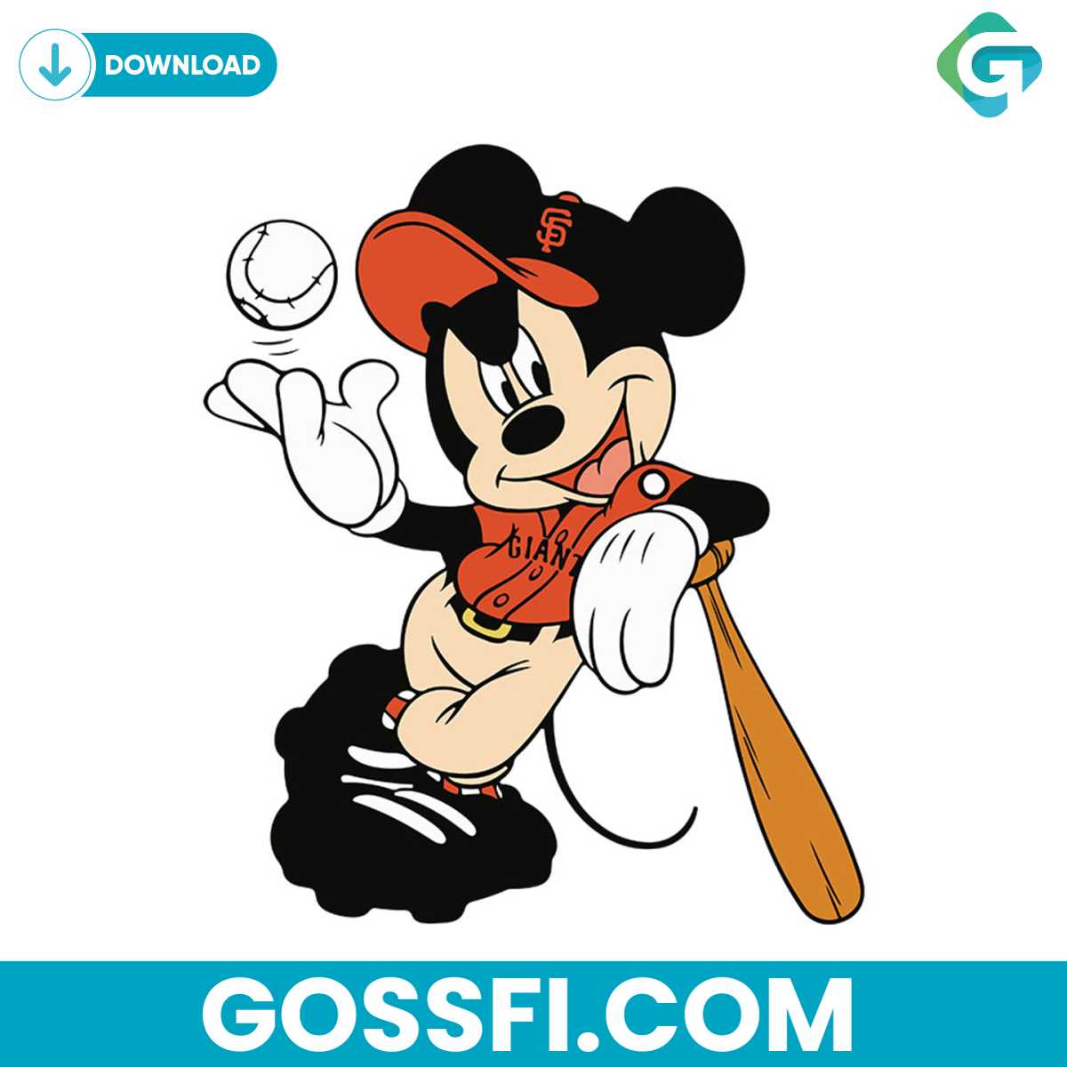 san-francisco-giants-mickey-mouse-svg