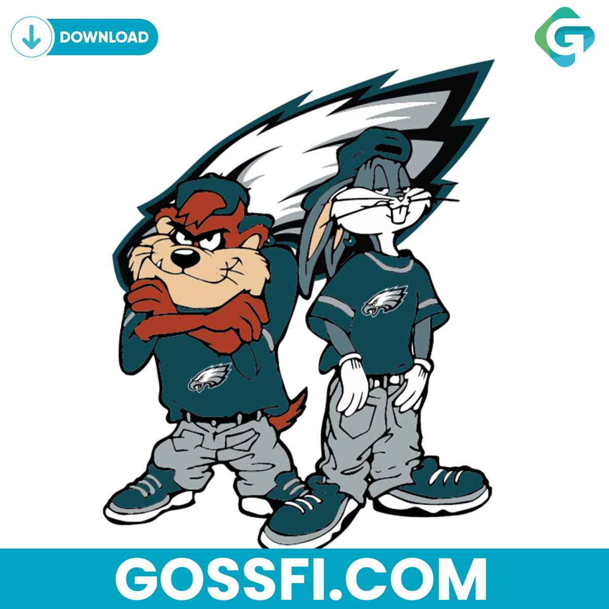 looney-tunes-hip-hop-philadelphia-eagles-svg