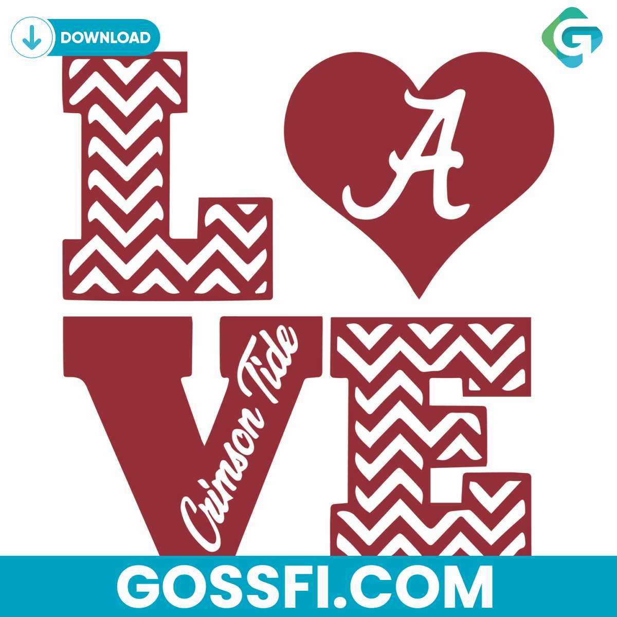 love-crimson-tide-svg-digital-download