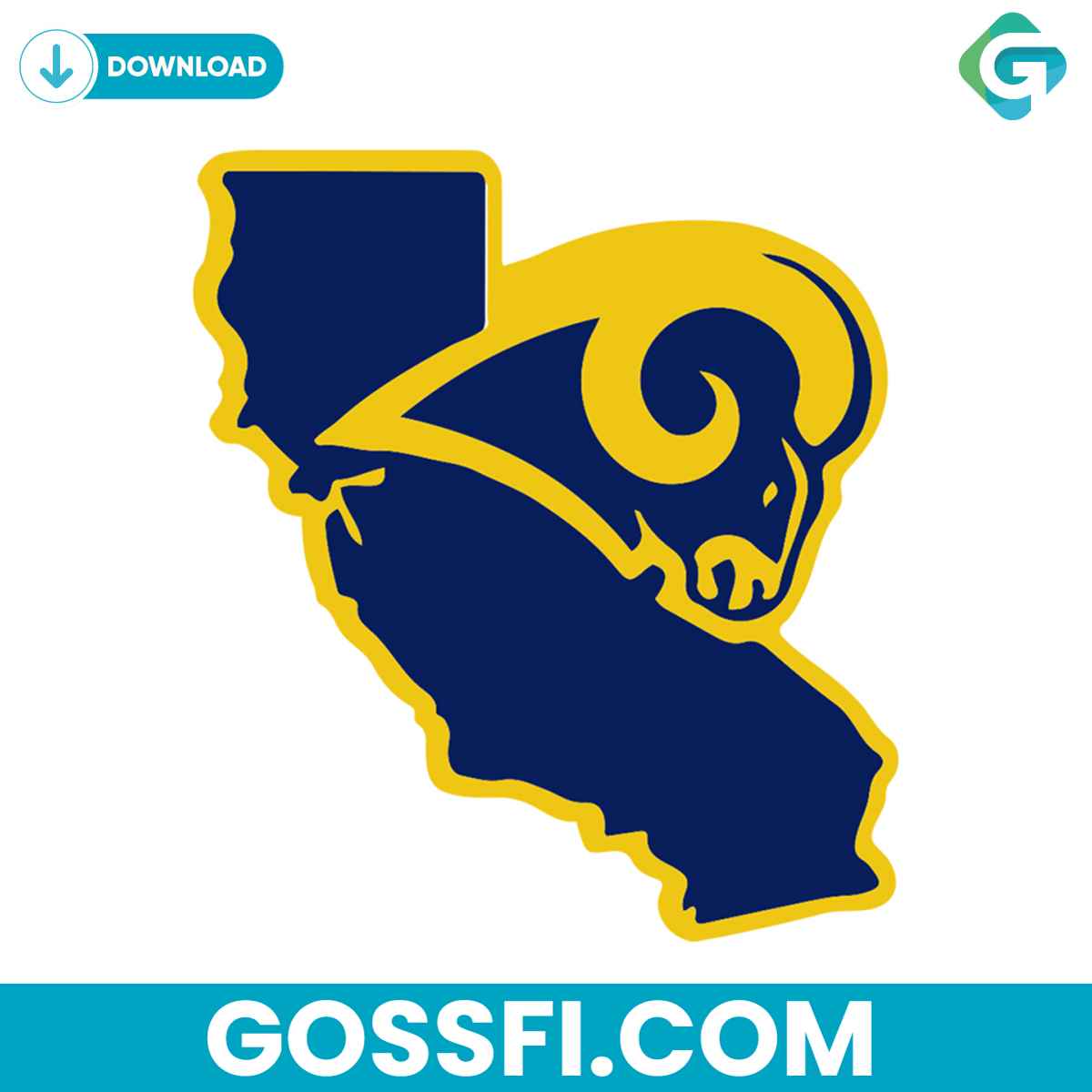 los-angles-rams-california-map-svg-digital-download