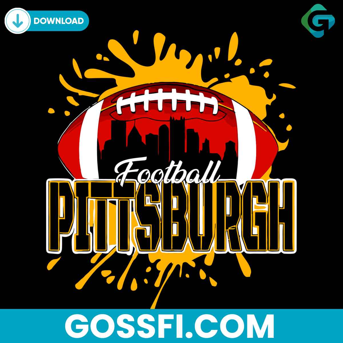 football-pittsburgh-skyline-svg-digital-download