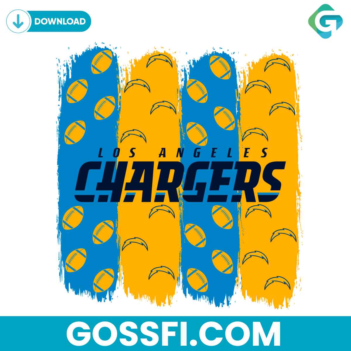 los-angeles-chargers-football-pattern-svg