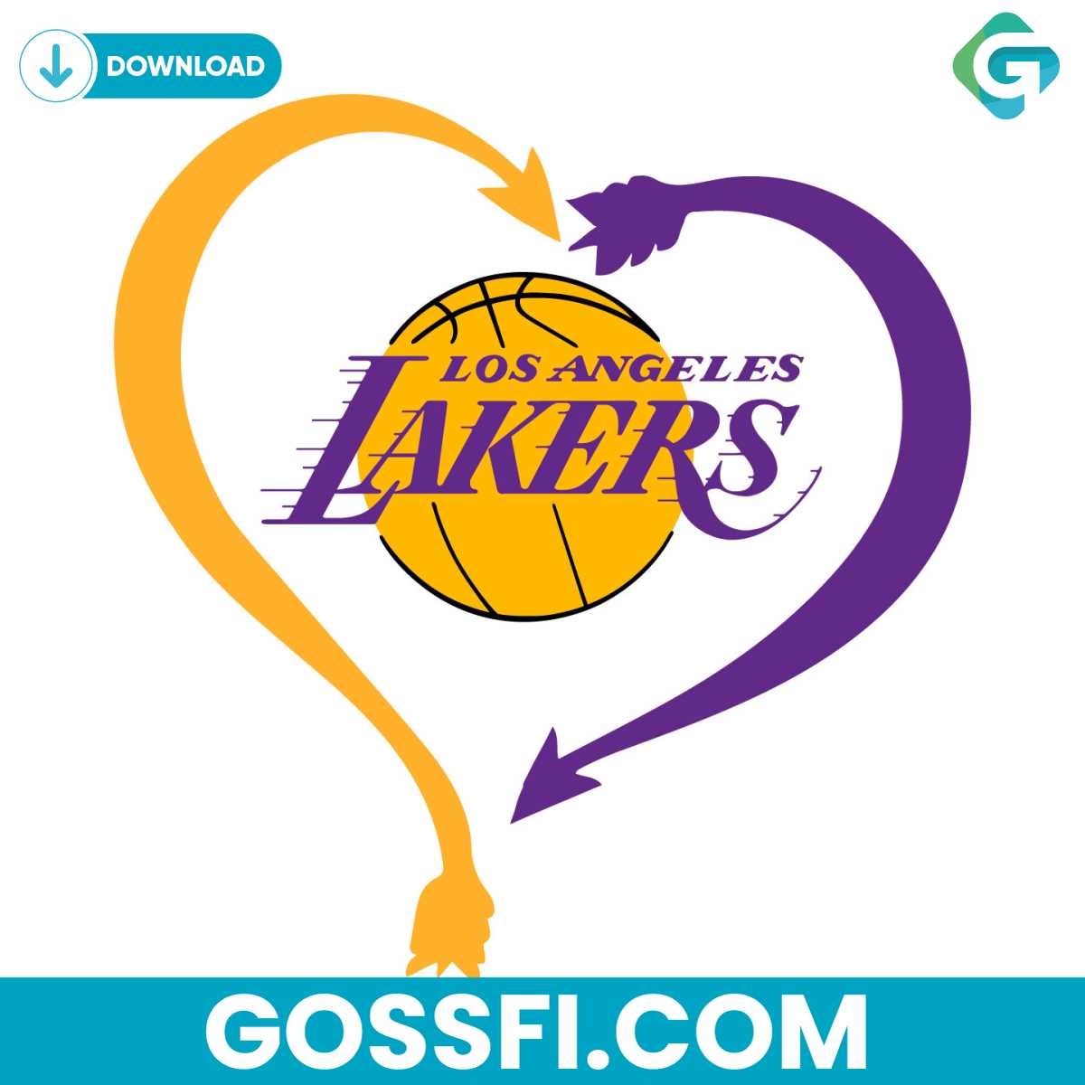 los-angeles-lakers-heart-svg-digital-download