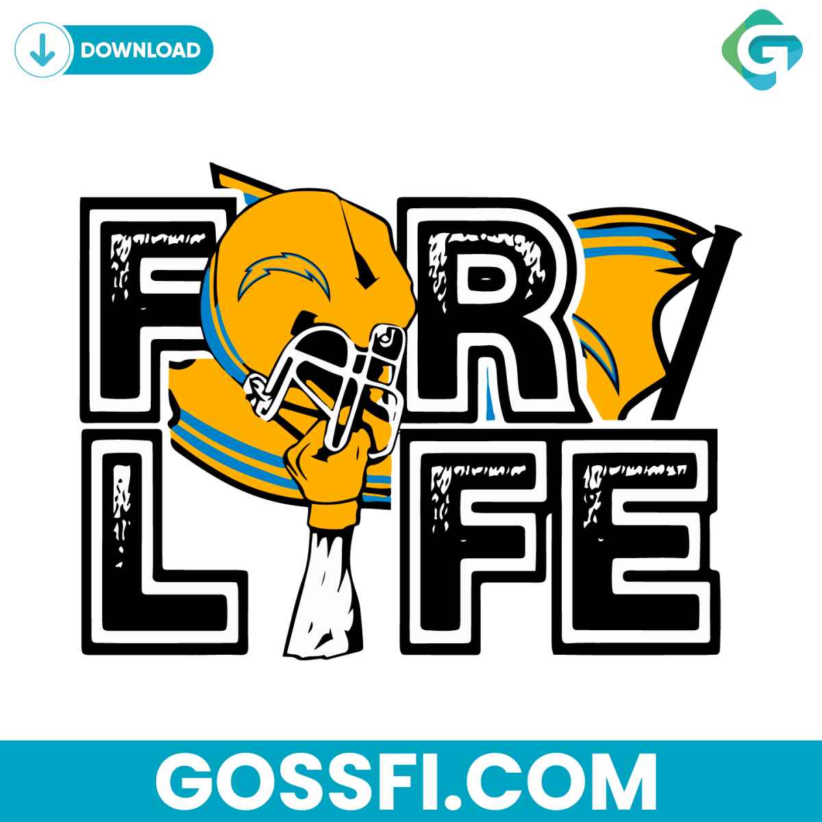 los-angeles-chargers-for-life-nfl-svg-digital-download