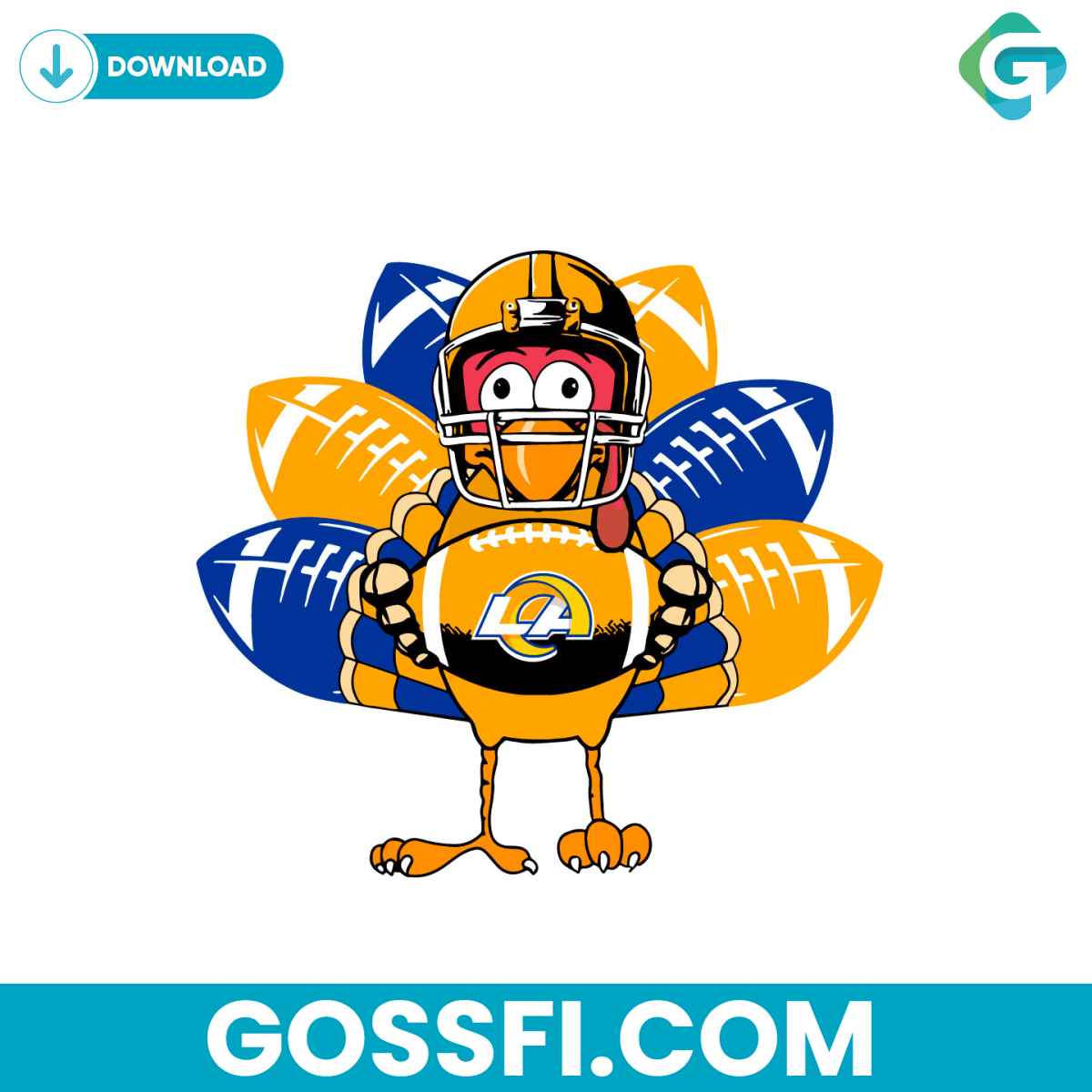 los-angeles-rams-turkey-svg-digital-download