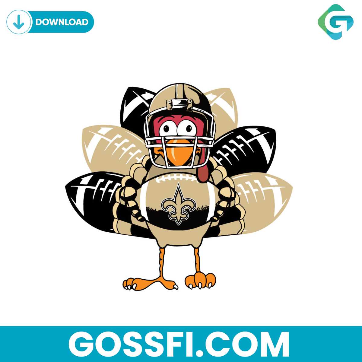 new-orleans-saints-turkey-svg-digital-download