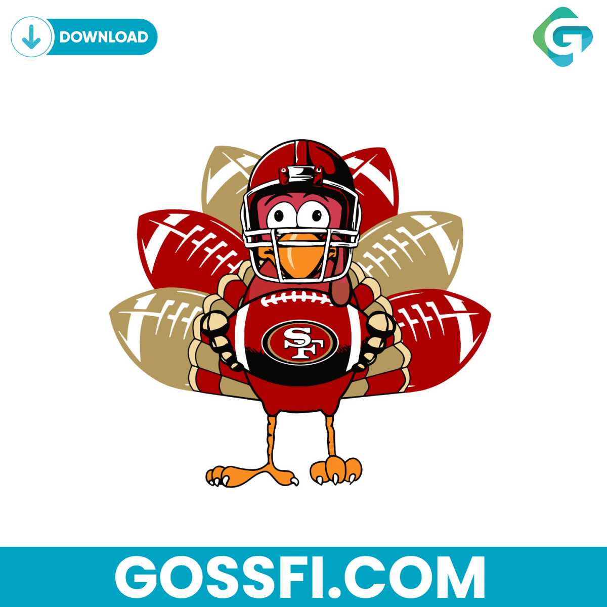san-francisco-49ers-turkey-svg-digital-download