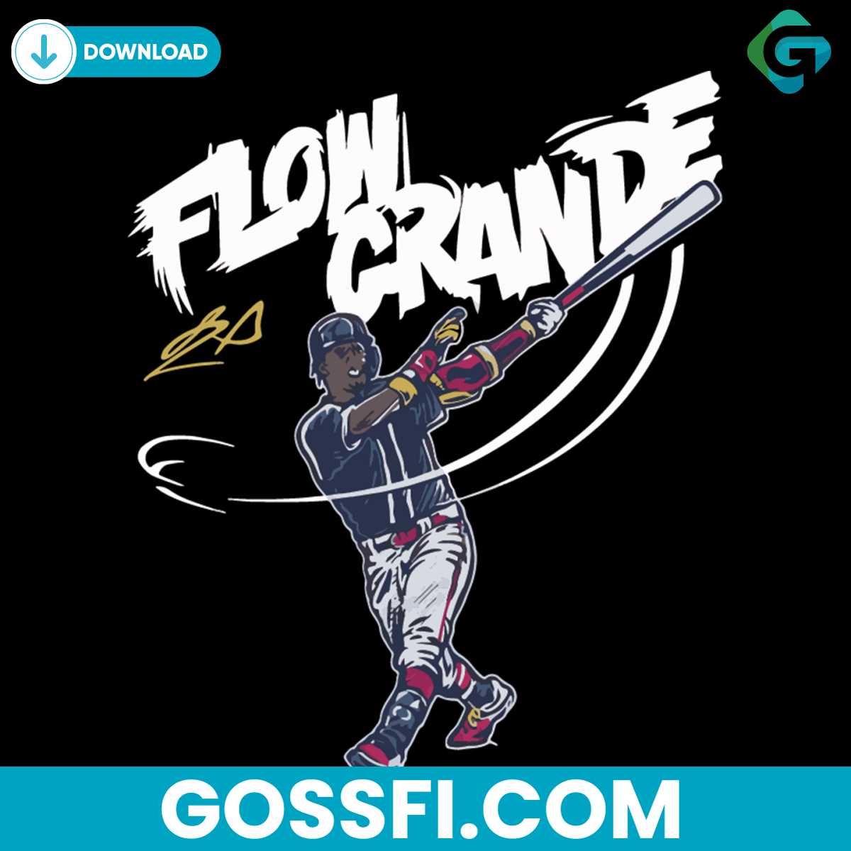 ronald-acua-flow-grande-baseball-atlanta-braves-player-svg