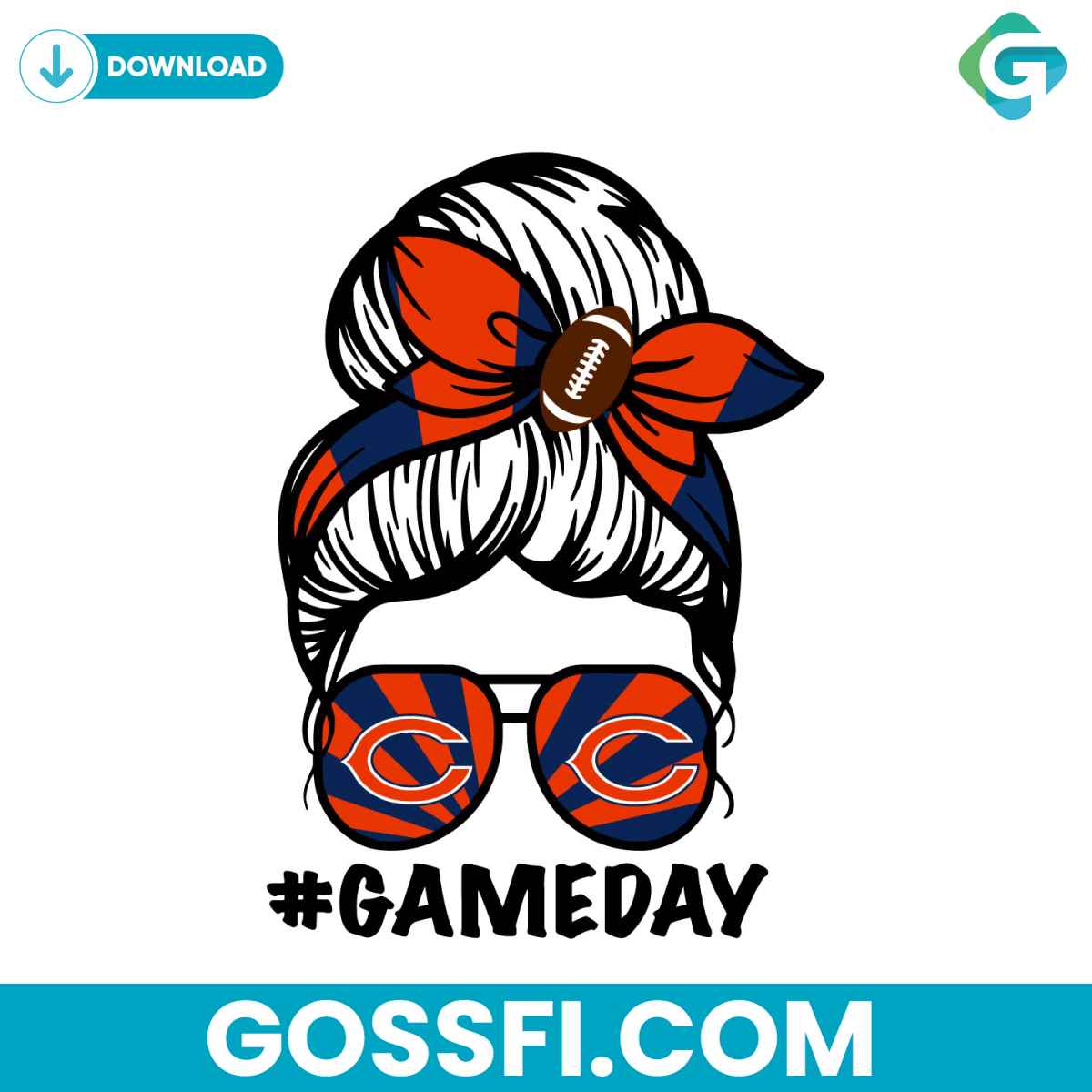 chicago-bears-messy-bun-mom-game-day-svg