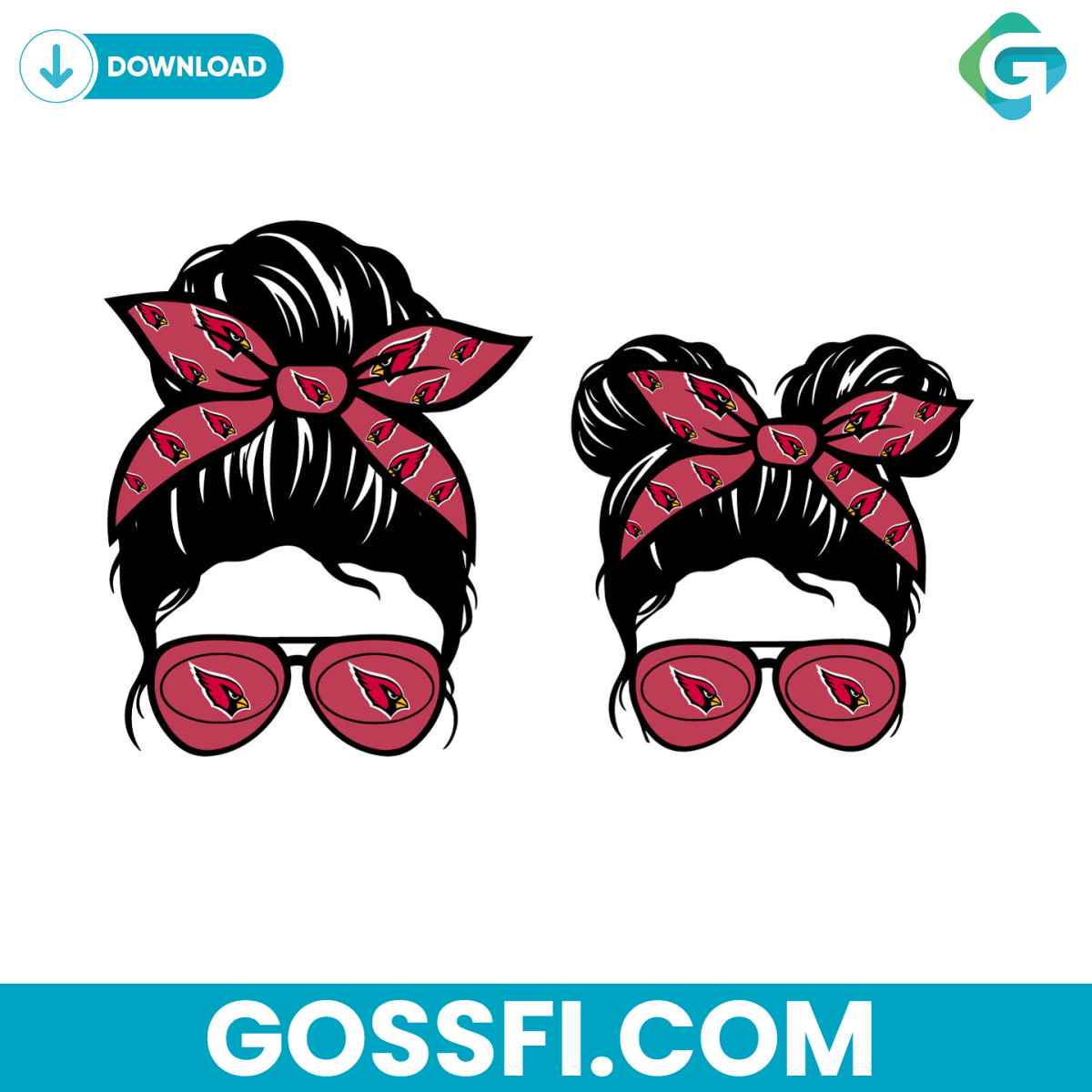 arizona-cardinals-football-messy-bun-mom-and-kid-svg