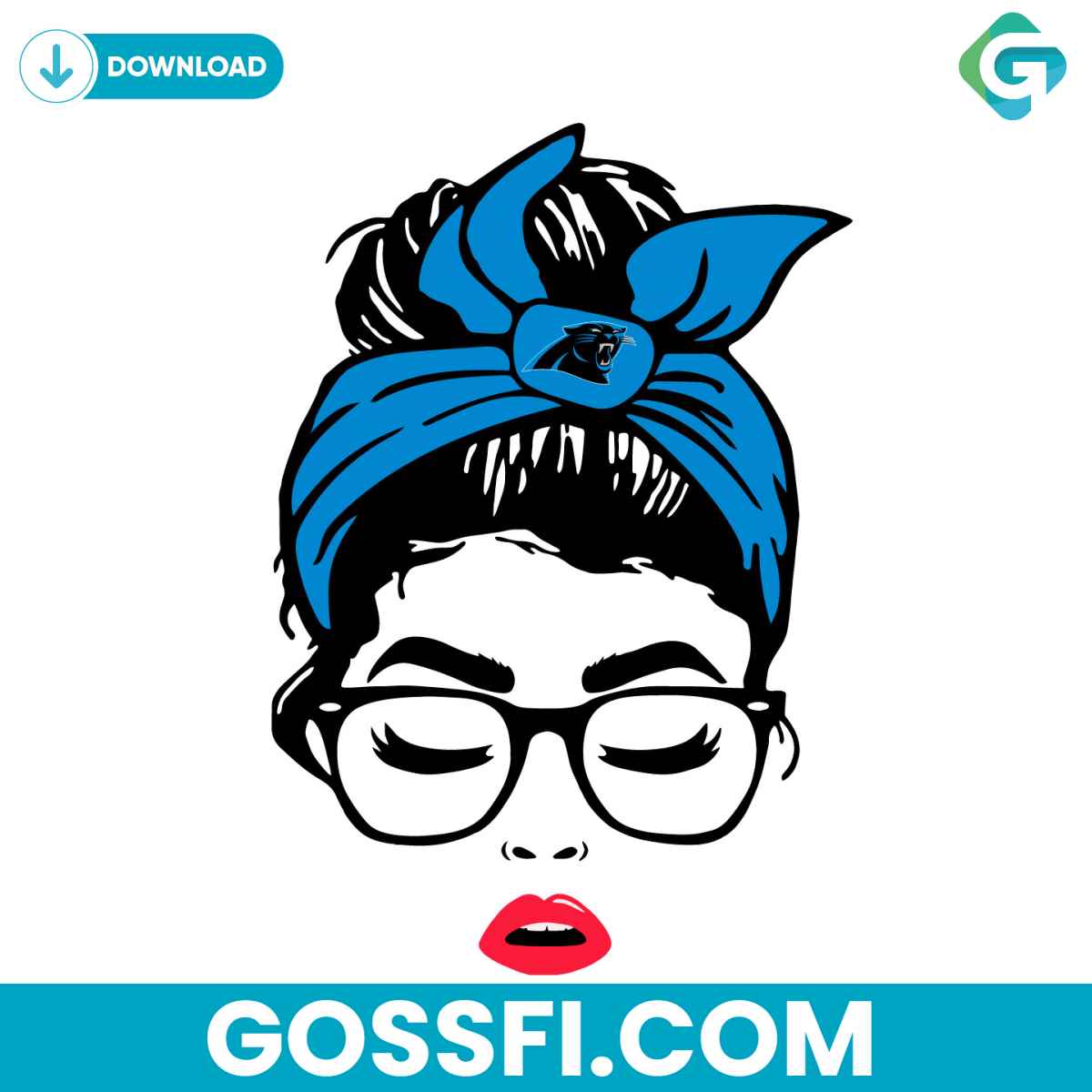 carolina-panthers-football-team-messy-bun-svg