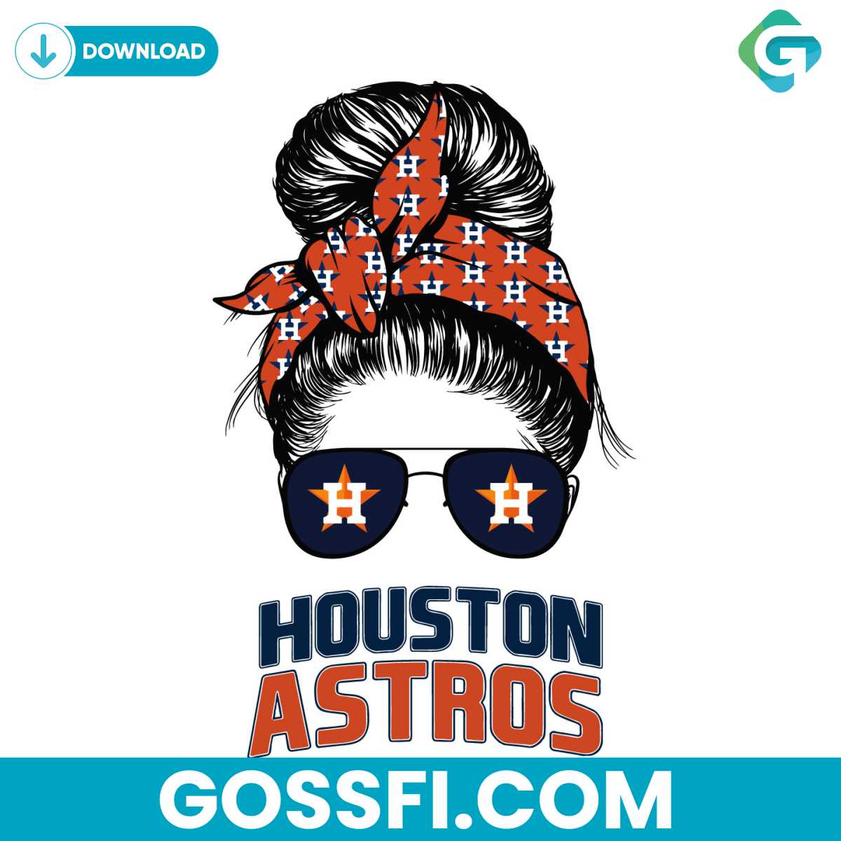 baseball-houston-astros-messy-bun-svg