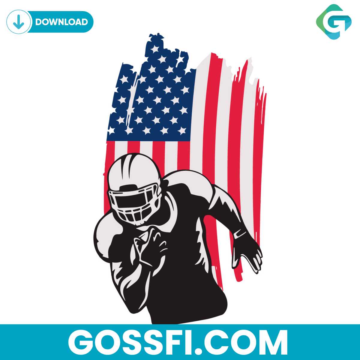 united-states-football-player-svg-digital-download