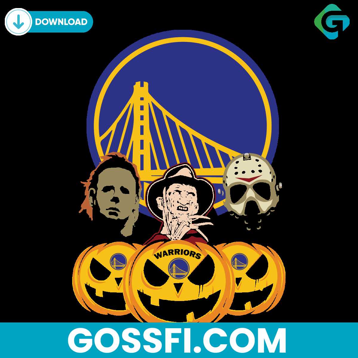 halloween-horror-movie-pumpkin-golden-state-warriors-svg