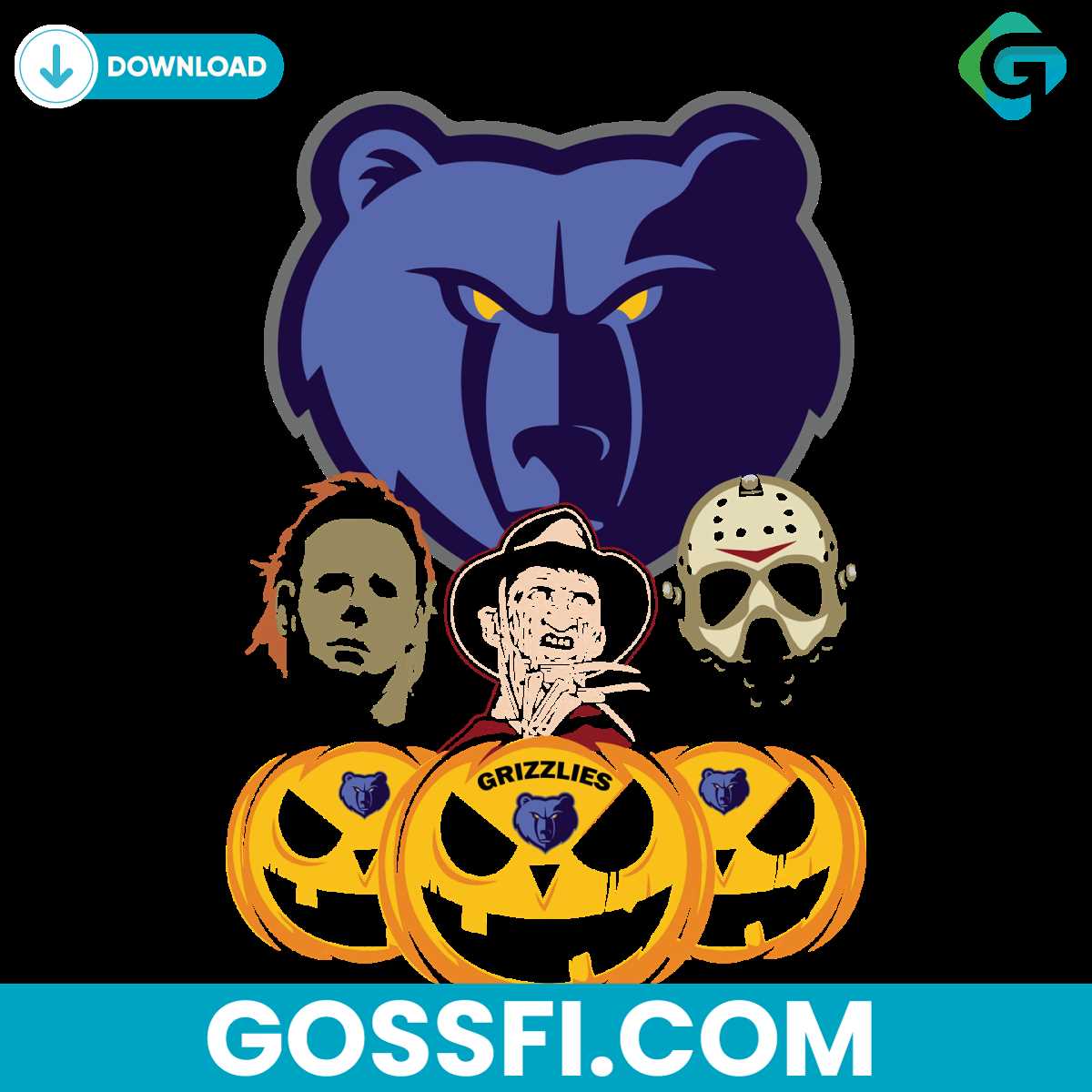 halloween-horror-movie-pumpkin-memphis-grizzlies-svg