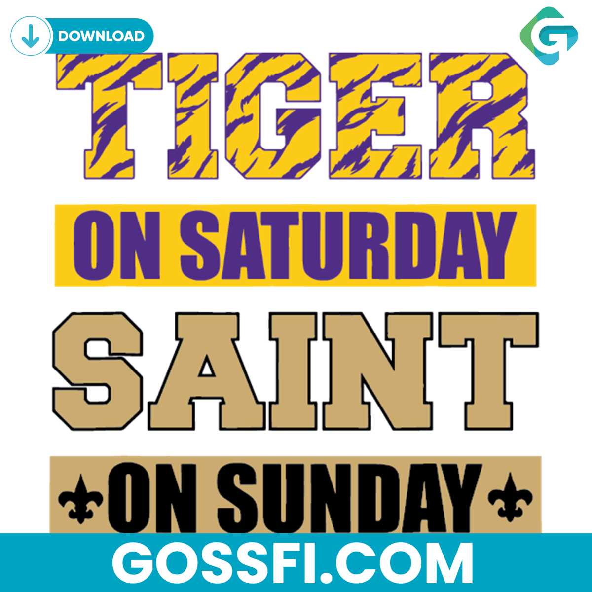 tiger-on-saturday-saint-on-sunday-svg