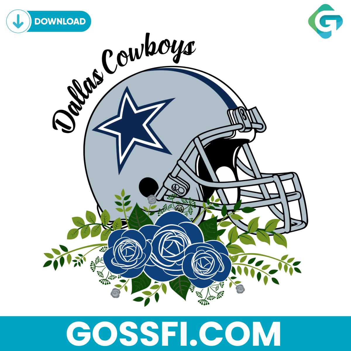 dallas-cowboys-helmet-floral-svg-digital-download