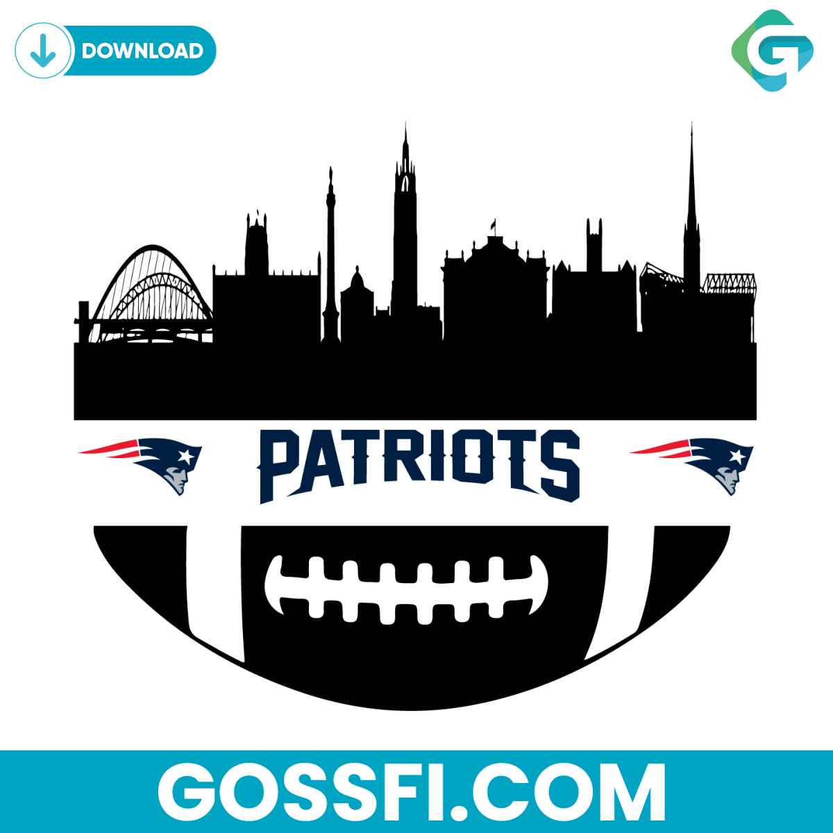 new-england-patriots-football-skyline-svg