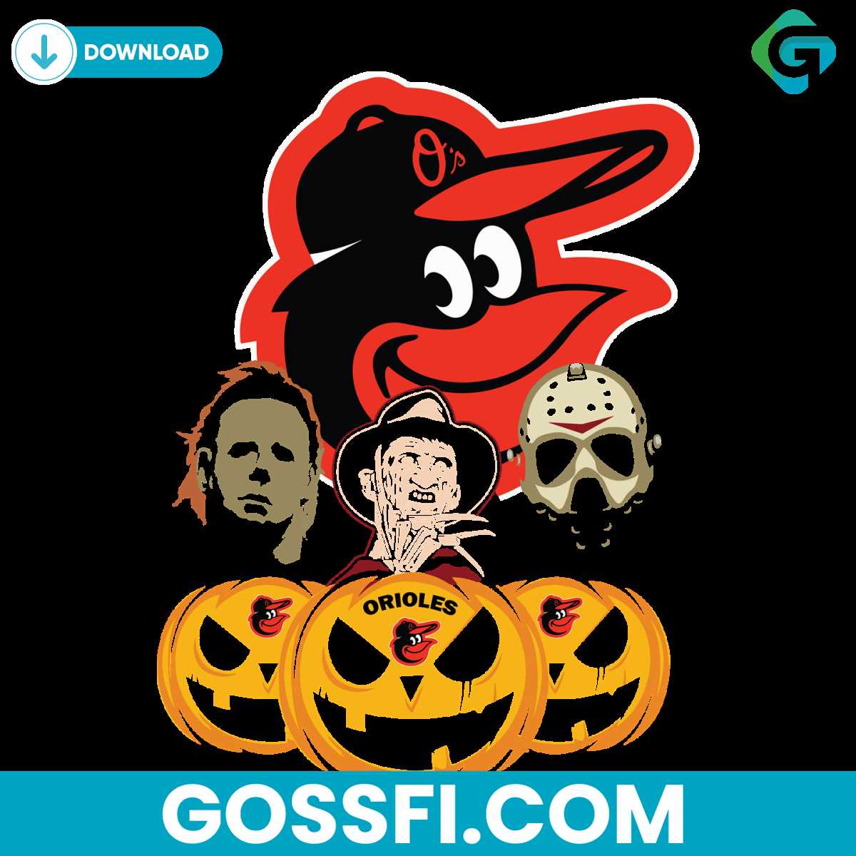 baltimore-orioles-halloween-horror-movie-pumpkin-svg