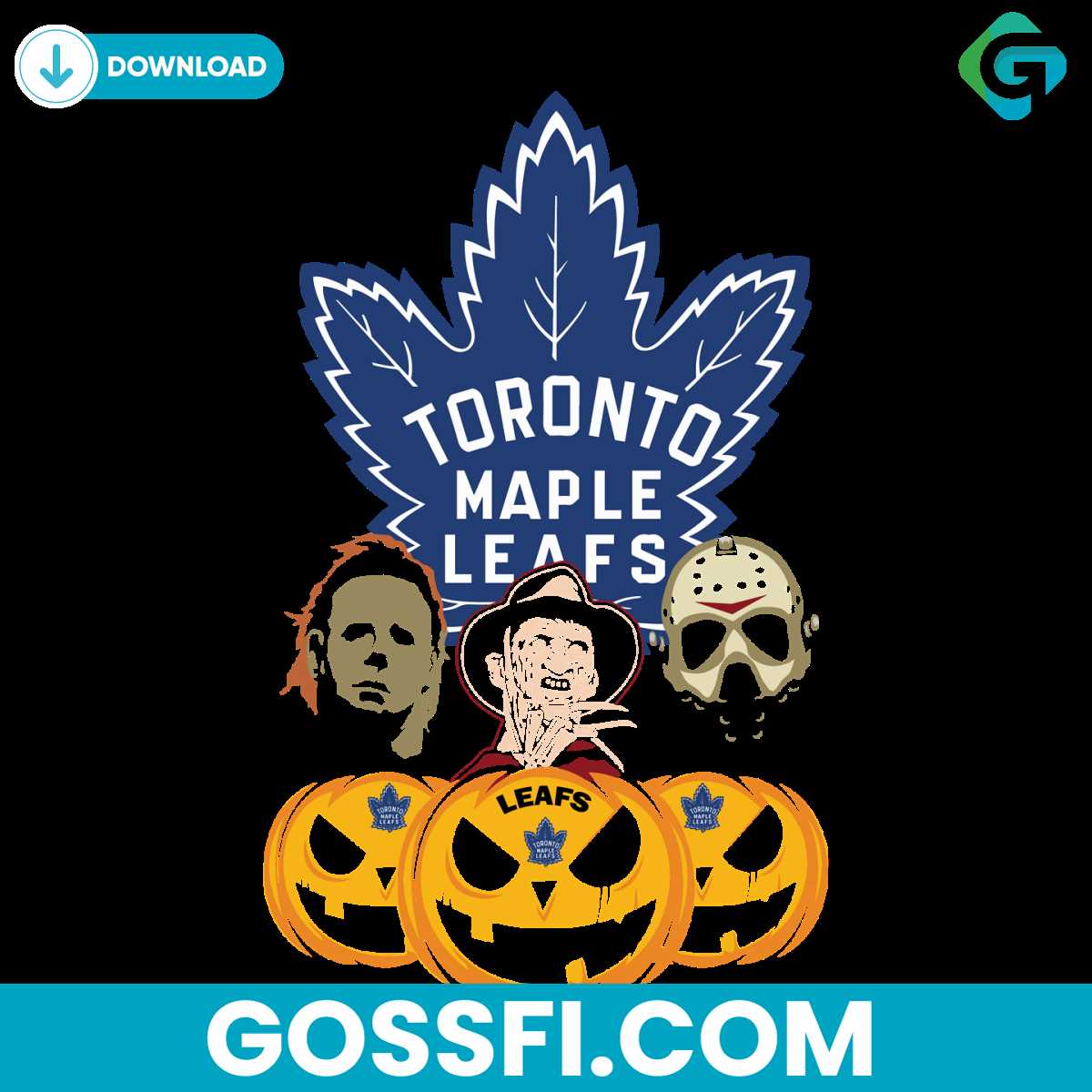 toronto-maple-leafs-halloween-horror-movie-pumpkin-svg