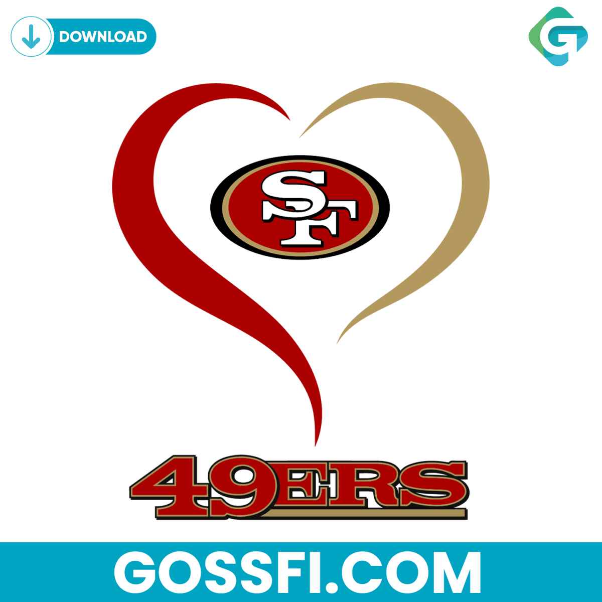 love-san-francisco-49ers-svg-digital-download