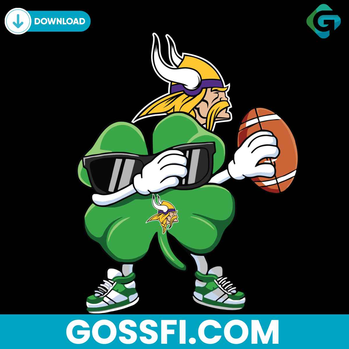 dabbing-shamrock-football-minnesota-vikings-svg
