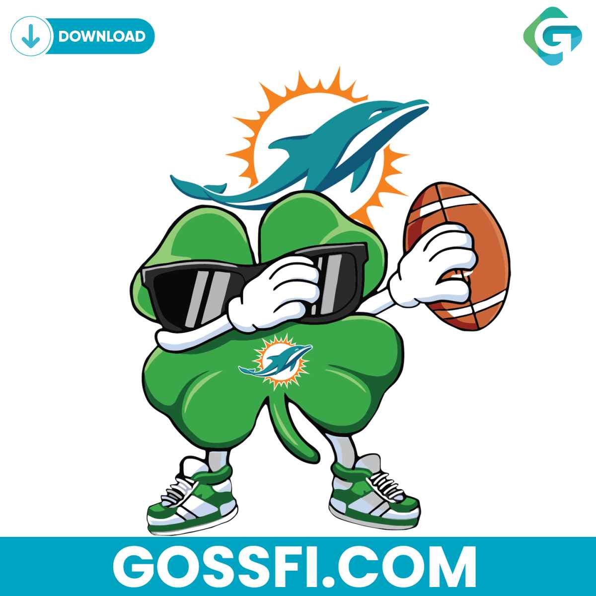 dabbing-shamrock-football-miami-dolphin-svg