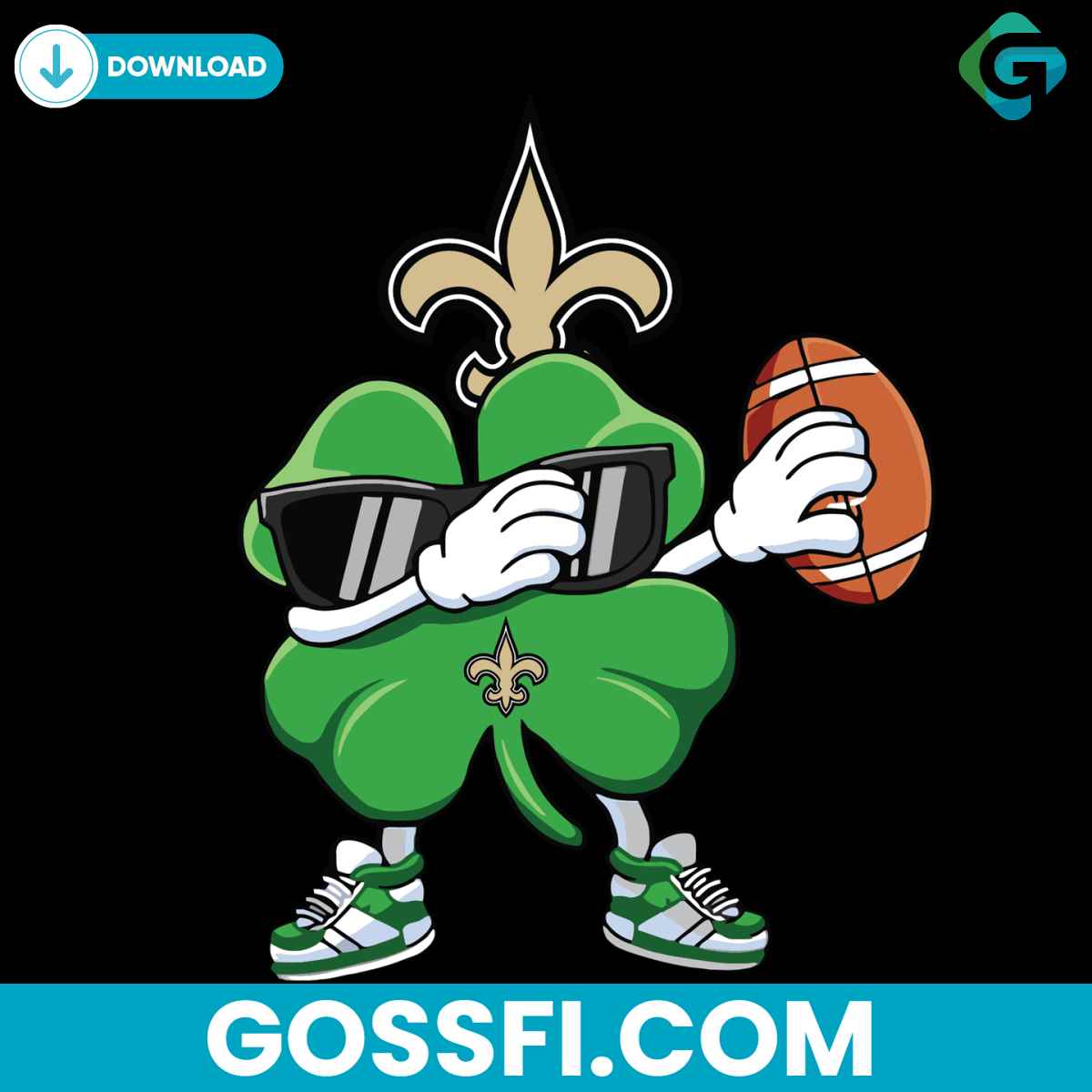 dabbing-shamrock-football-new-orleans-saints-svg