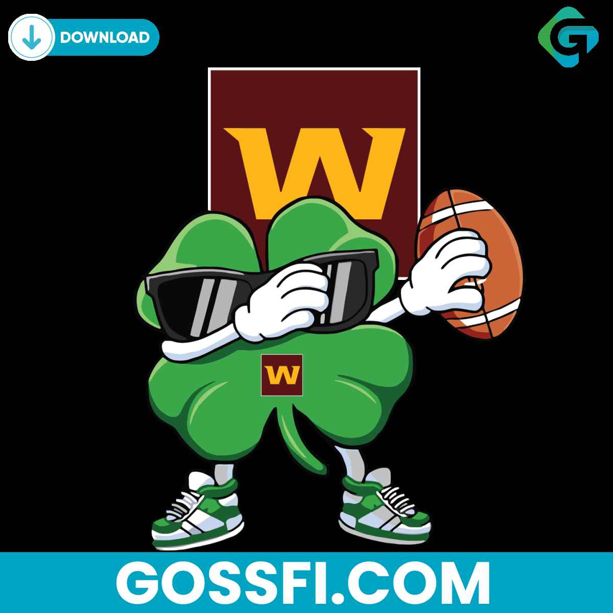 dabbing-shamrock-football-washington-svg