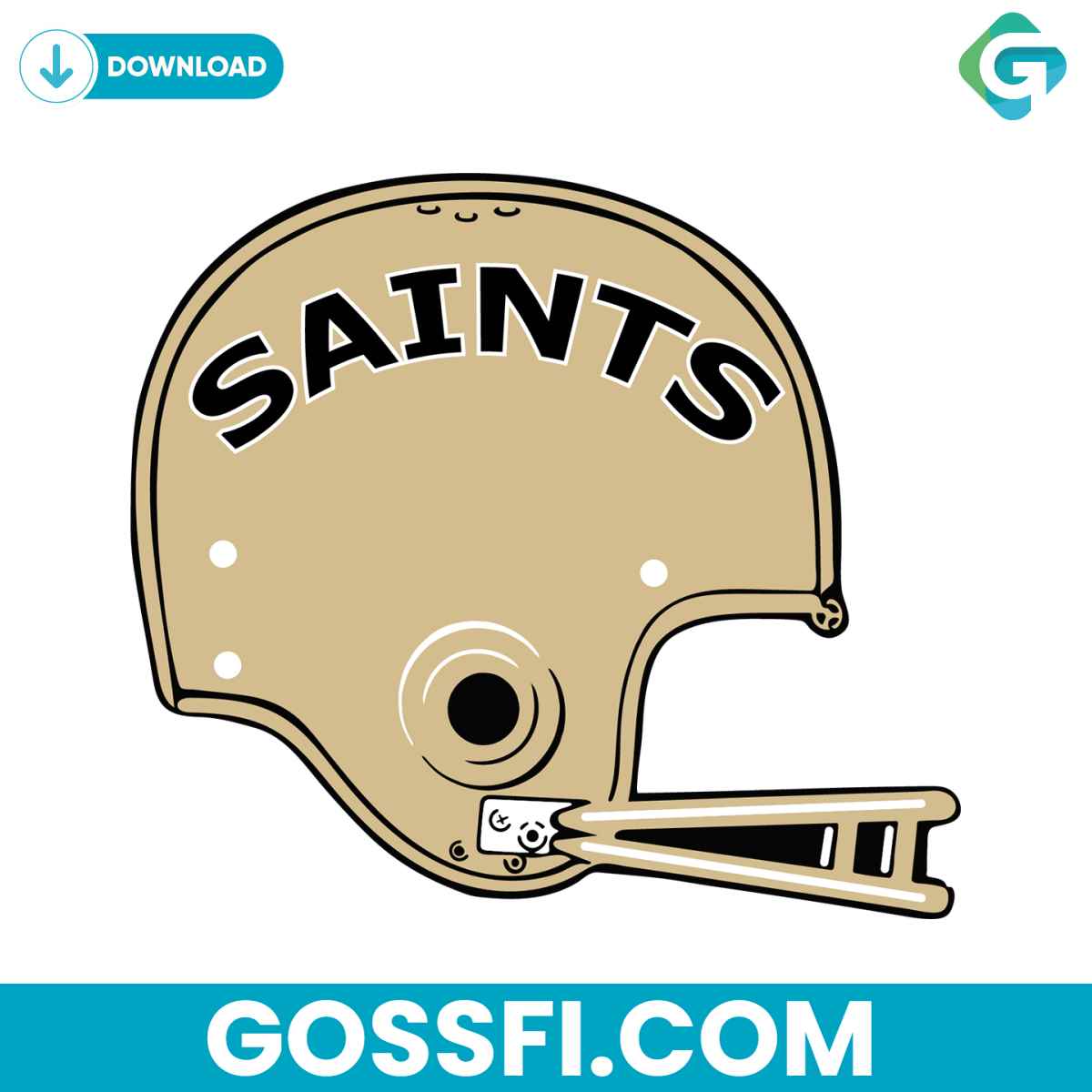 new-orleans-saints-football-helmet-svg-digital-download