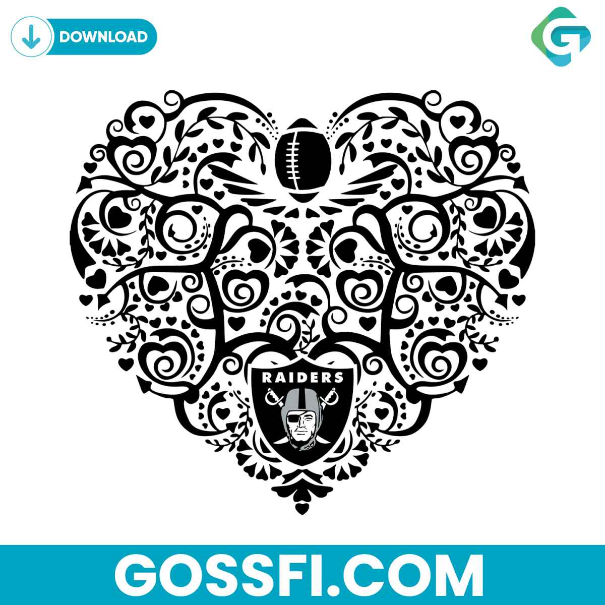 las-vegas-raiders-football-heart-svg