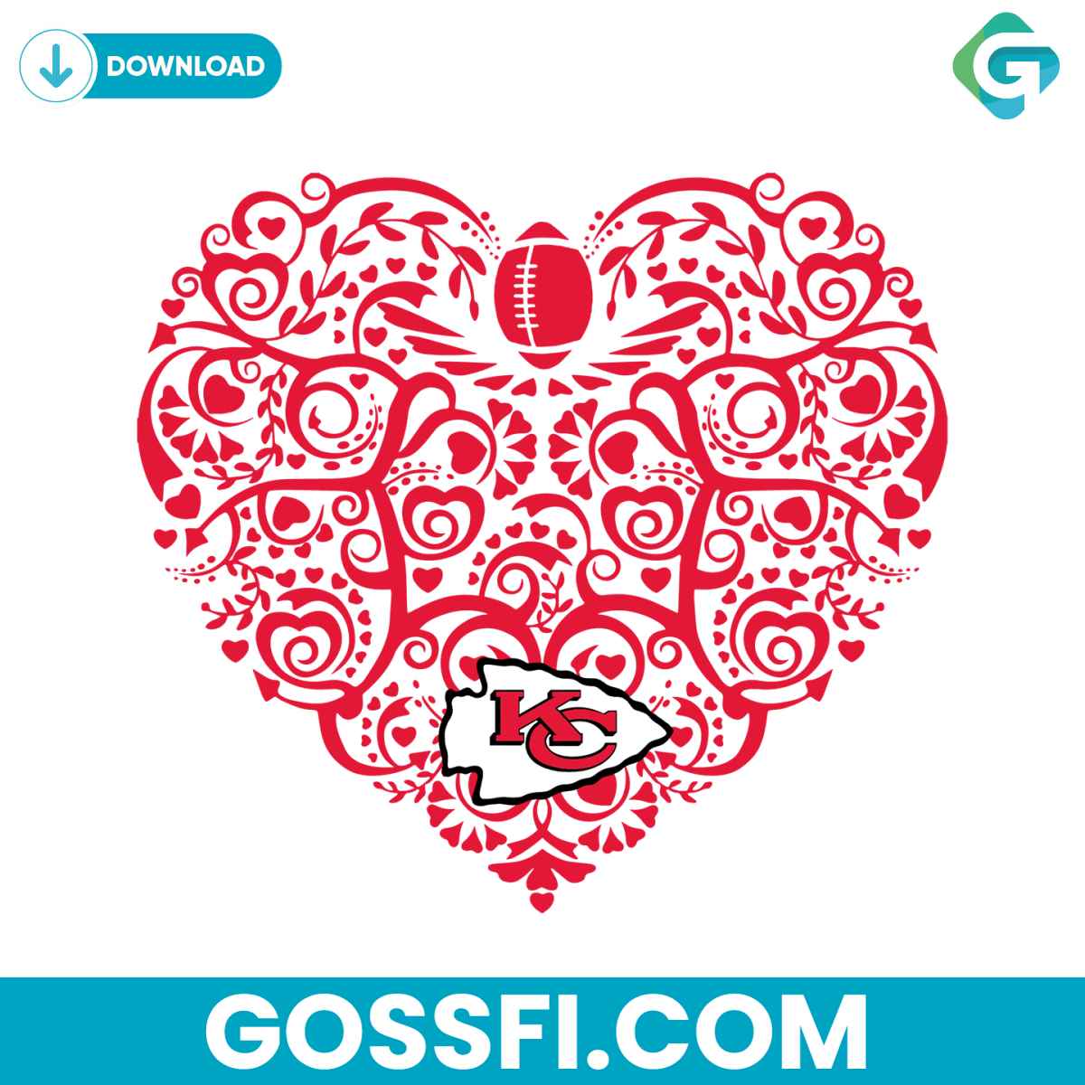 kansas-city-chiefs-football-heart-svg