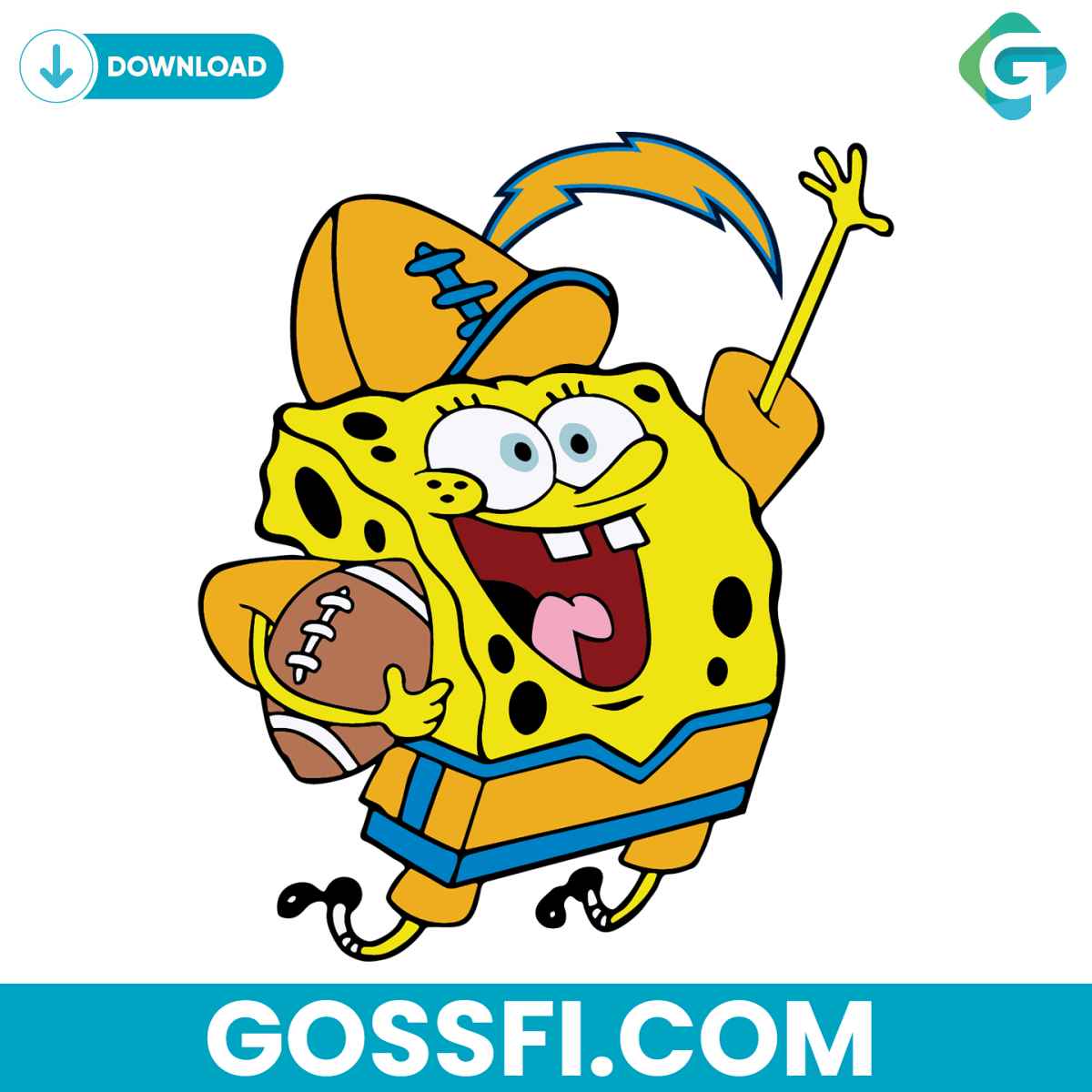 los-angeles-chargers-football-spongebob-svg
