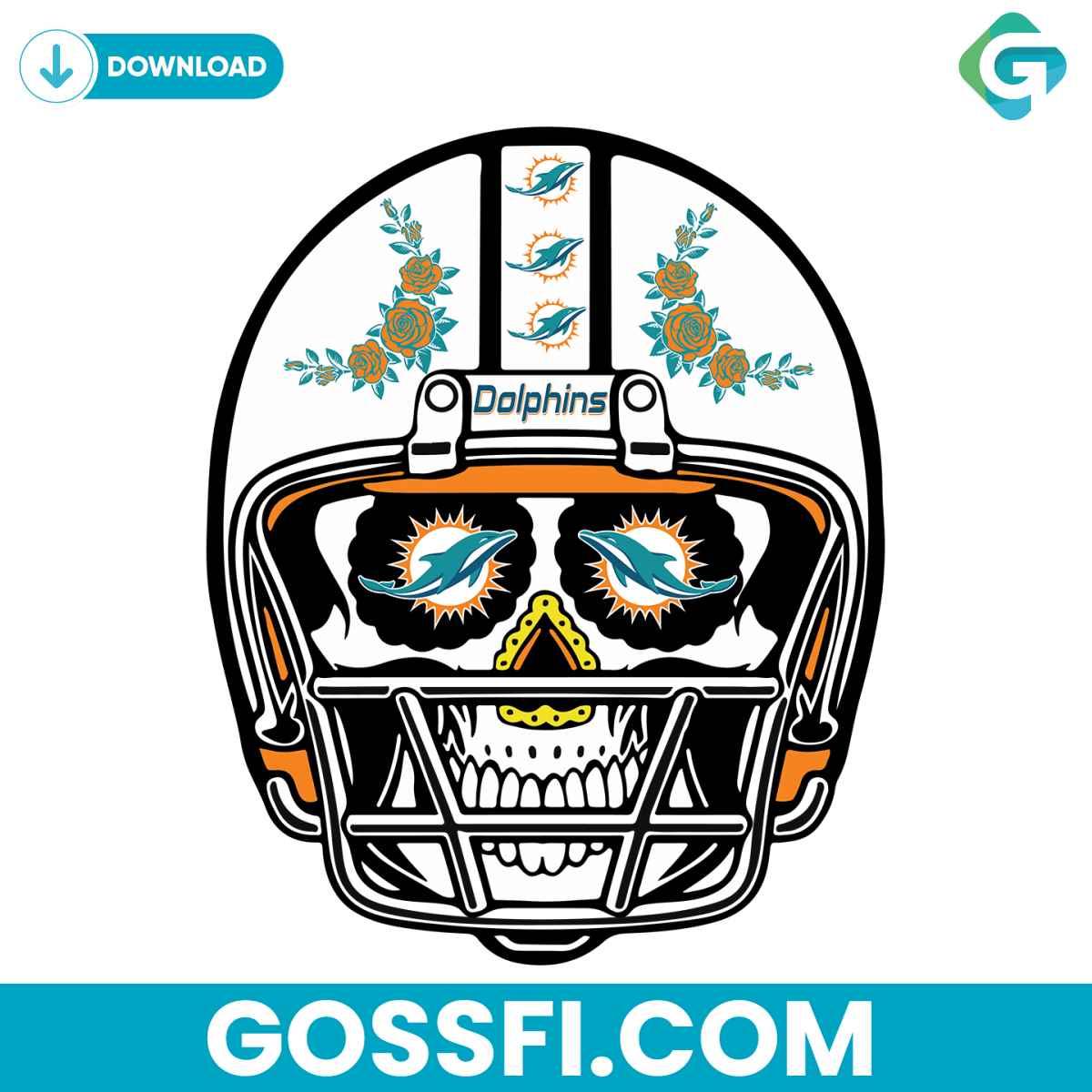 sugar-skull-dolphin-helmet-svg-digital-download