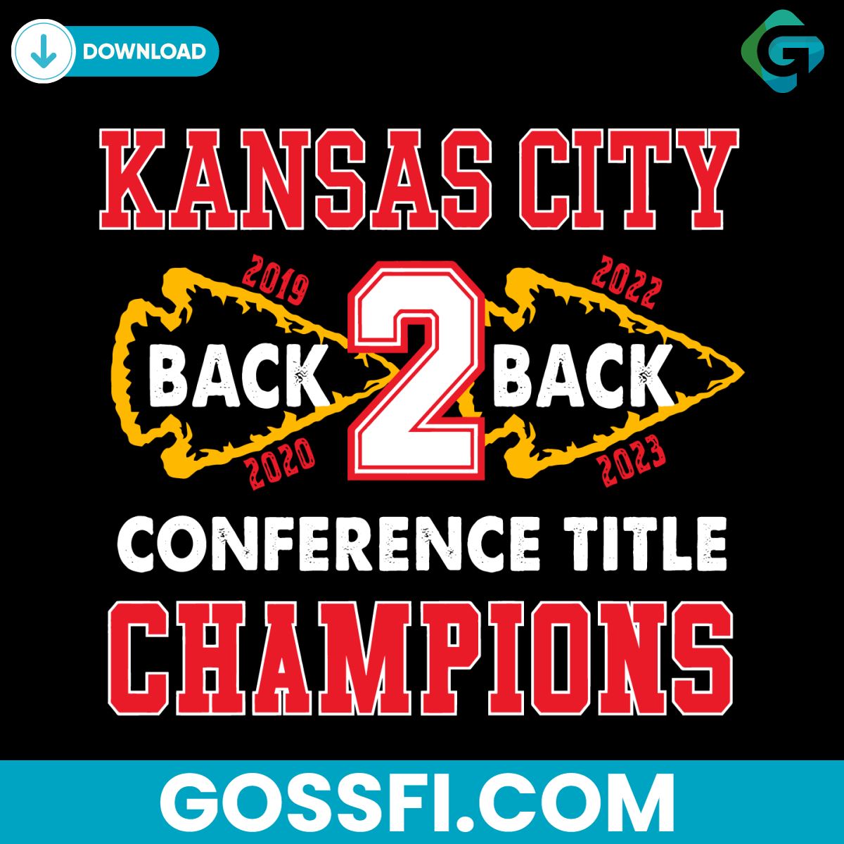 Kansas City Conference Title Champions Back To Back Svg 1 kansas-city-conference-title-champions-back-to-back-svg
