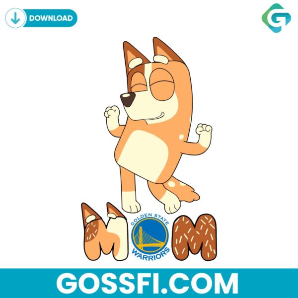 bluey-mom-golden-state-warriors-basketball-svg-digital-download
