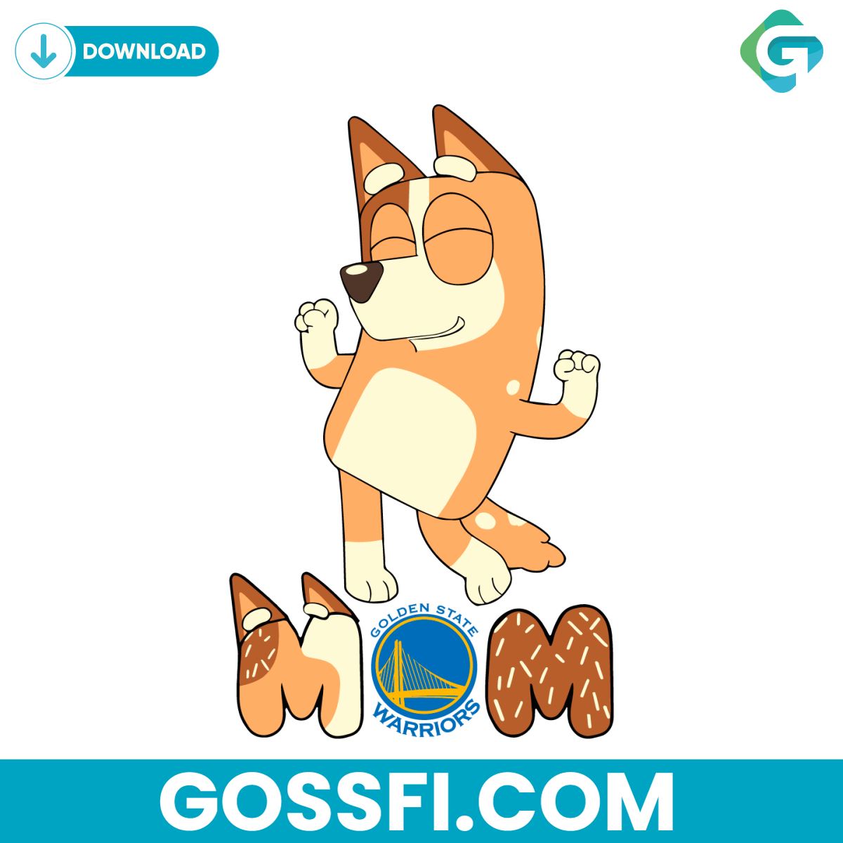 bluey-mom-golden-state-warriors-basketball-svg-digital-download