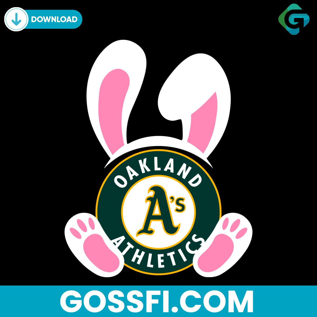 oakland-athletics-easter-bunny-svg-digital-download